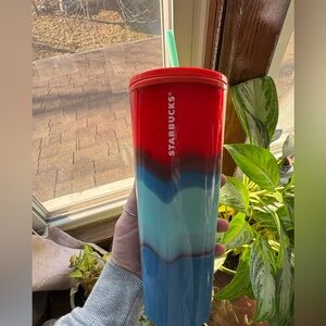 Starbucks Red and Blue Gradient Tumbler